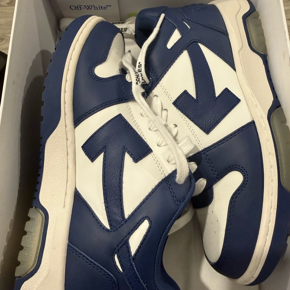 Off-White Out Of Office Navy and White Sneakers (Men US6/Women US8)